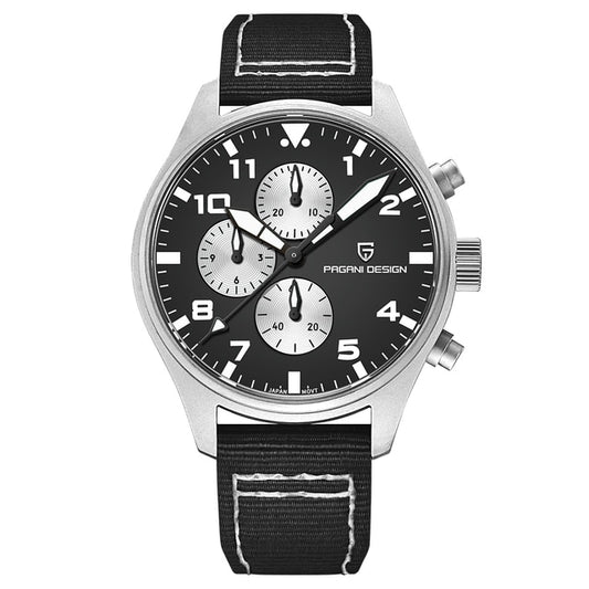 Pagani Design Pagani Design PD-1703 Chronograph – black and white with nylon strap