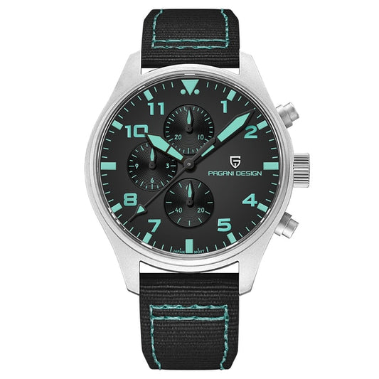 Pagani Design Pagani Design PD-1703 Chronograph – black and blue with nylon strap