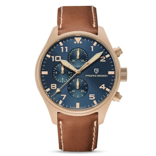 Pagani Design Pagani Design PD-1703 Chronograph – gold with brown leather strap