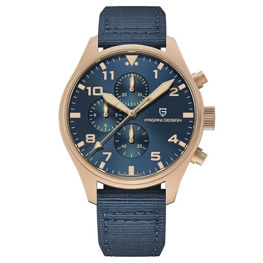 Pagani Design Pagani Design PD-1703 Chronograph – gold with blue nylon strap